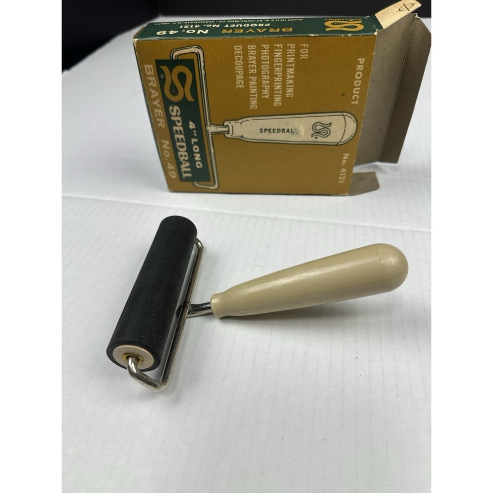 Speedball Brayer No. 49 4" Block Printing Red Handle Roller MPN 4121 Art Tool - Picture 4 of 6